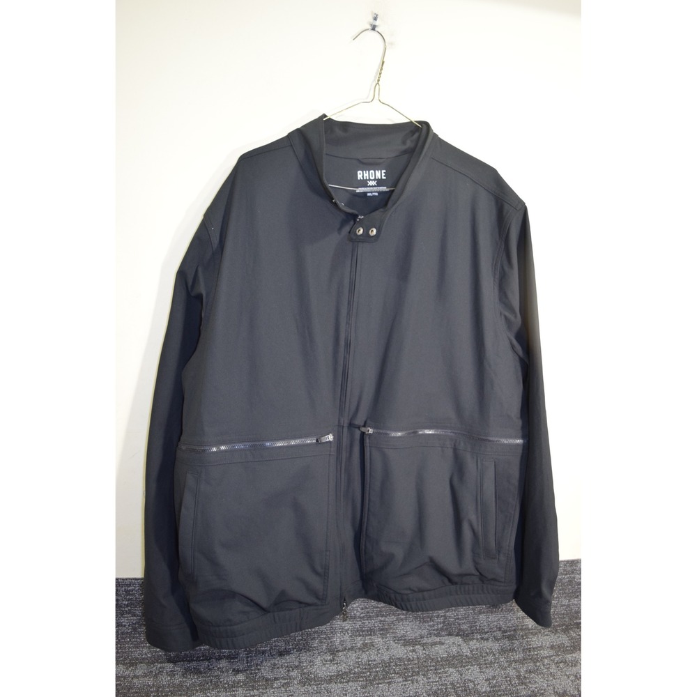 2025 Rhone Commuter Pro Utility Bomber Jacket Mens XXL Blk Mock Neck Performance
